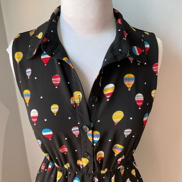 Colorful Hot Air Balloon Print Mini Dress - Picture 4 of 10